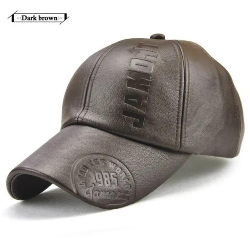 1PC Autumn Winter Men and Women's PU Leather Baseball Cap Waterproof Windproof Hat Stamping Logo Outdoor Sports Gorras Baseball Casquette