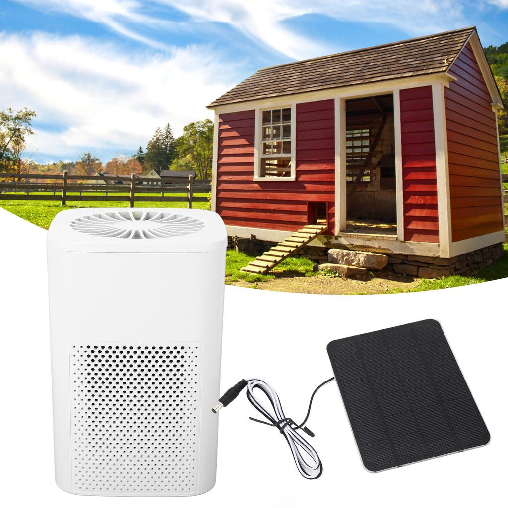 Air Purifier Monocrystalline Silicon Solar Powered Car Air Filter for Dog House Chicken Coop Ventilation 10W