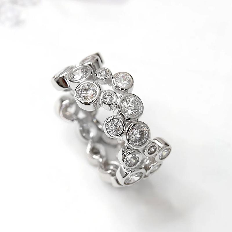 CopperZirconia Finger Ring Lady Delicate Wedding Band for Women Elegant Female Accessories