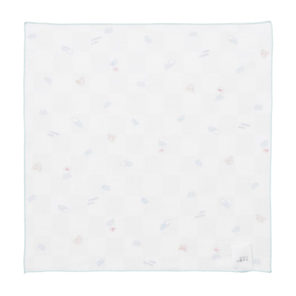 Gauze Handkerchief Gauze Set of Made In 35 X 35 Childbirth Baby Baby Gift Blue [MIKI HOUSE] Set, Handkerchief, Towel, 2, 100% Cotton, Japan, Cm,