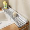 Slope Sink Drain Pad Narrow Edge Splash-proof Countertop Drain Pad Anti-slip Silicone Kitchen Sink Tea Cup Holder Kitchen