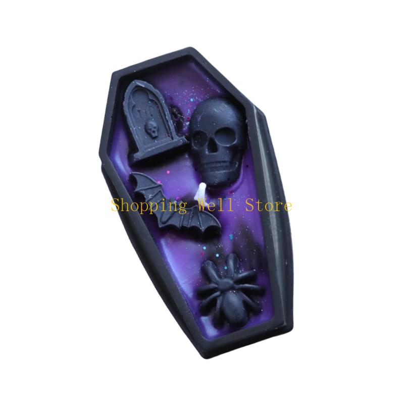KX4B Scary Tombstone Coffin Decoration Multiuse Scented Plant Design