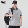 Baleno S&K Men's Color-Block Striped Polo Shirt