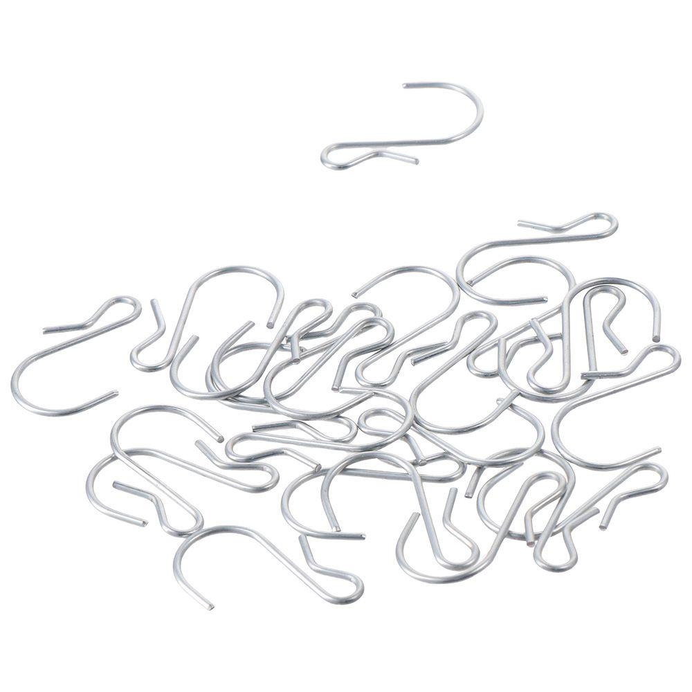 80pcs Stainless Steel S Shaped Hooks 4.5cm/1.77inch Silver S Shaped Metal Hooks Clip Stainless Steel Metal Hangers Bathroom