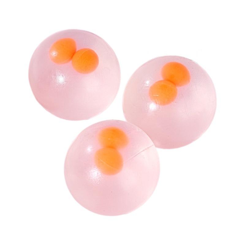 Summer Taba Squishy Double Egg Yolk Egg Pinch Ball Silicone Water Ball Stress Resistant Transparent Bubble Squeeze Toy Kids Gift