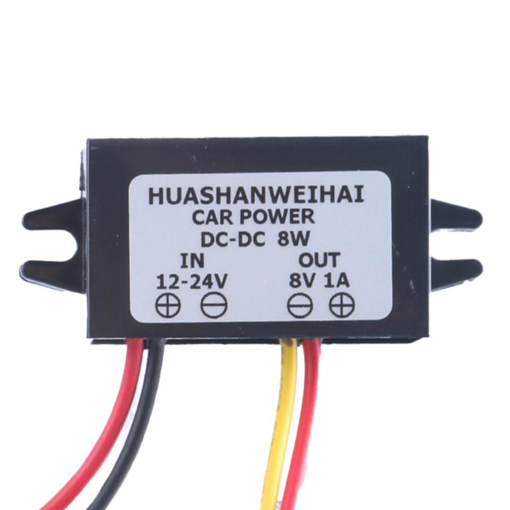 Wasserdichte Buckk-Konverter 12 ~ 24 V auf 8 V 1 A Stromversorgungskonvertermodul für Auto-LED-Anzeige, Motor