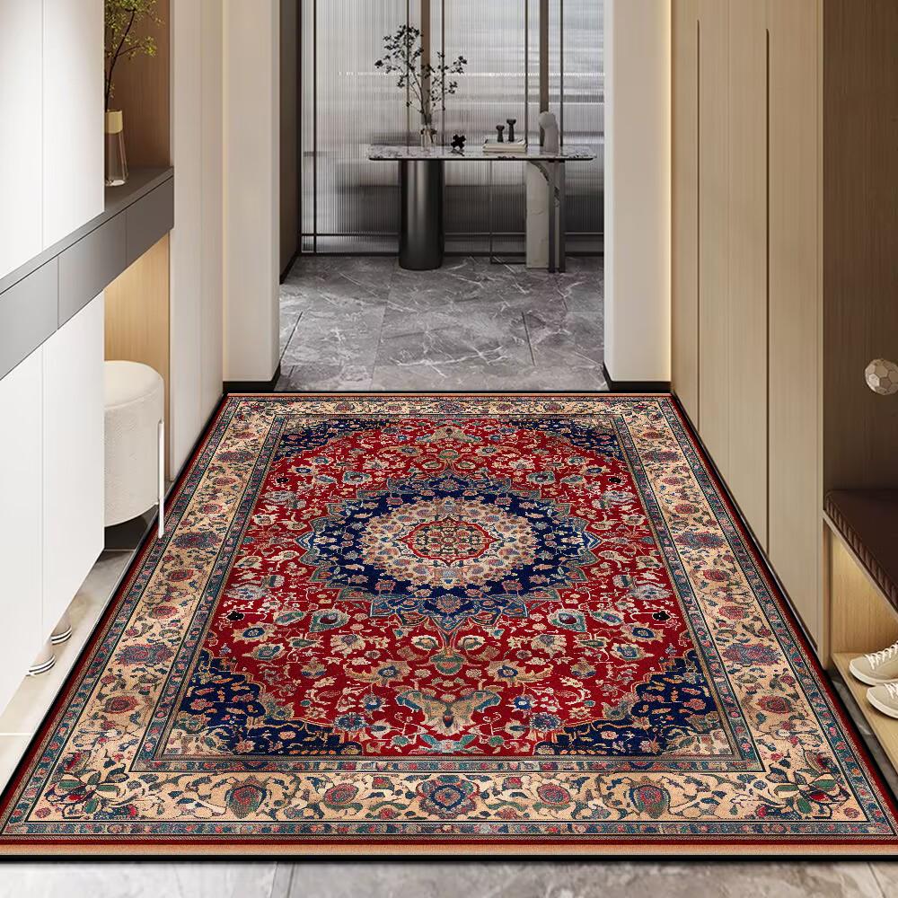 Vintage Persian Carpet In The Living Room Decoration Bedroom Soft Mat Bedside Non-slip Easy Clean Lounge Rug Entrance Door Mat