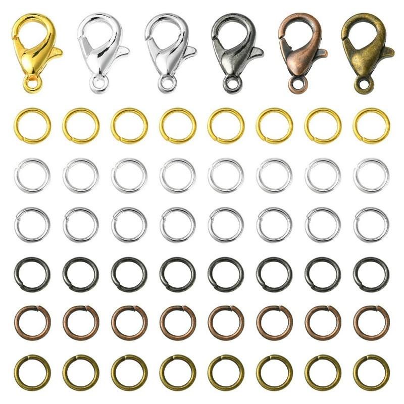 A Set of 20 Round Transparent Plated Lobster Clasps for DIY Jewelry Assembly