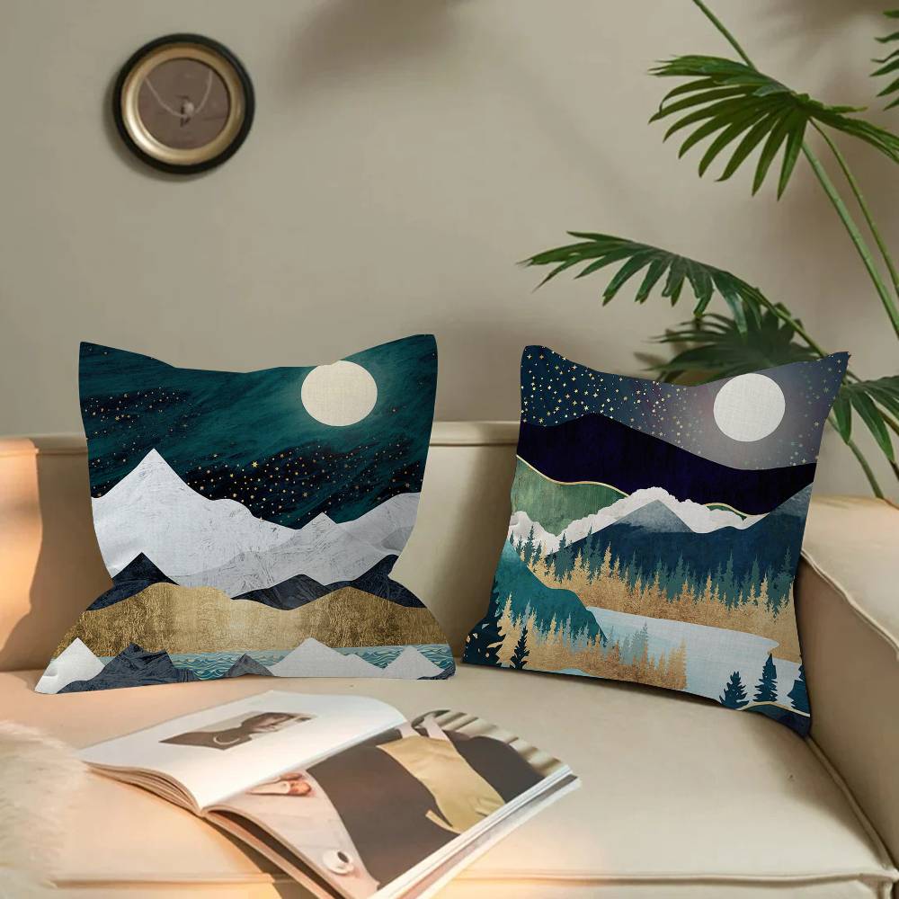 Nordic Abstract Geometric Mountain Pillow Cover Sofa Cushion Cover Home Room Decoration Children Gift