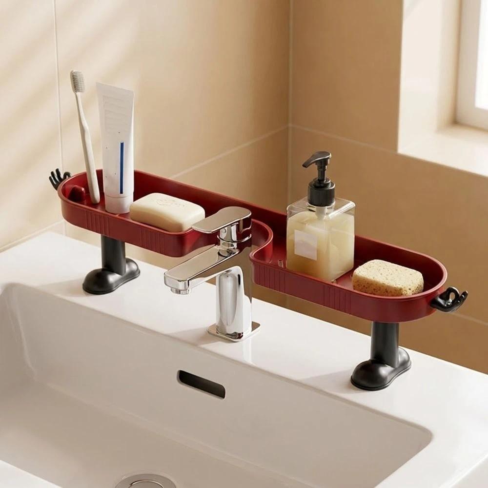 with Hook Faucet Sink Shelf Removable Sink Drying Rack Fashion Faucet Drain Organizer  Bathroom