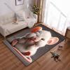 Adorabile tappeto bianco soffice a forma di topo dei cartoni animati Tappetino per yoga, decorazione per soggiorno, stanza dei bambini, tappetino per gattonare, zerbino, tappeto da area, tappetino per giochi