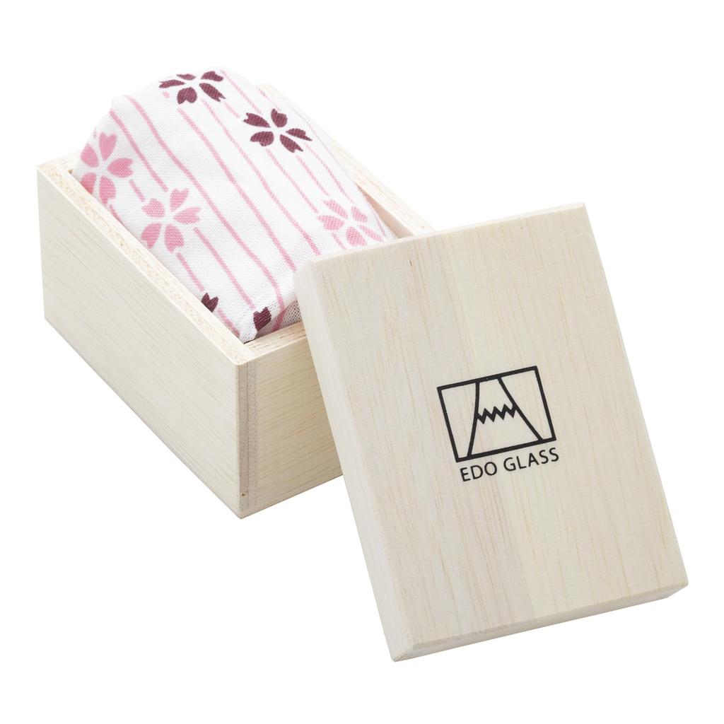 [Authentic Product] Tajima Glass "Edo Glass" Mini Cherry Blossom Mt. Fuji Cherry Blossom Cut Sake Glass, Approx. 5.5cm Diameter x 7.5cm Height, Approx