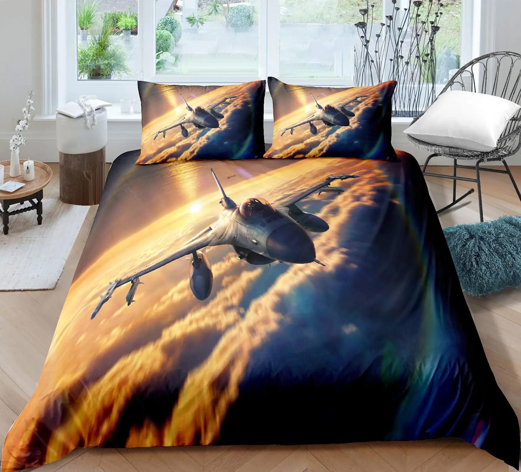 

Airplane Sky Sun 3D Printed Bedding Set Soft Comforter Duvet Cover King Queen Twin Size Birthday Gift Adult Boy Bedroom Decor EU Single 135x200cm