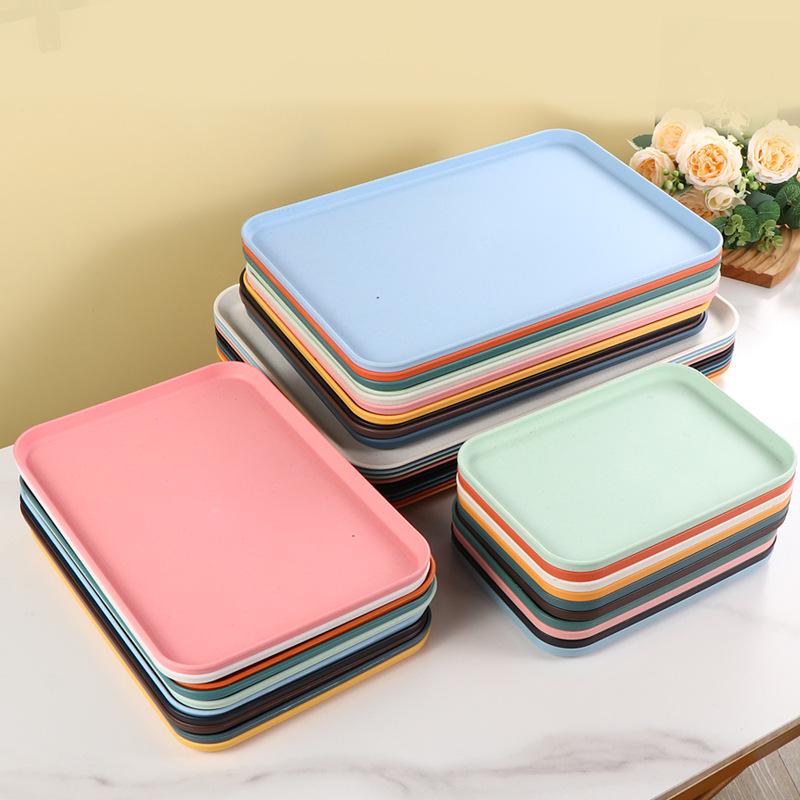 Plateau Rectangulaire en Paille de Blé pour la Maison, l'Hôtel ou le Restaurant - Idéal pour le Thé, les Collations et les Desserts