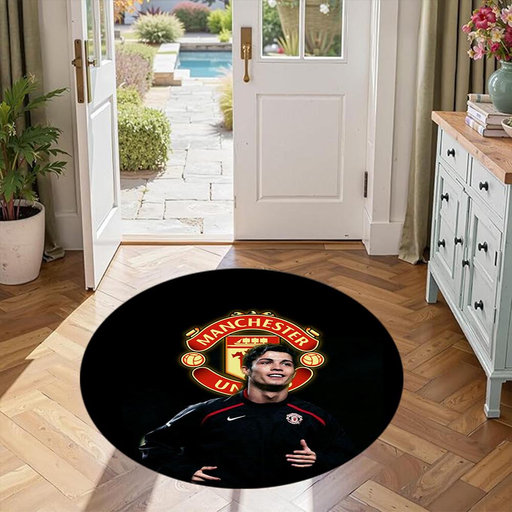 Cristiano Ronaldo Round Area Rug Perfect for Entryway Foyer Living Rooms Decorate room Antislip Round Carpet Office home decor