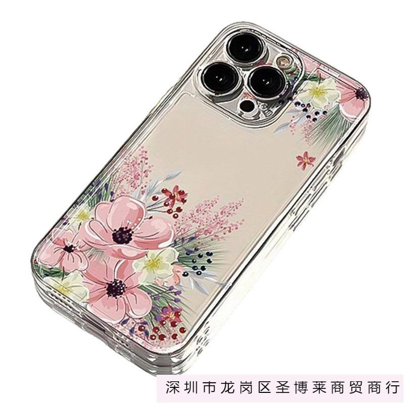 Painted flower transparent TPU phone case iPhone17promax/16/15/14/13/12/11 Apple 7/8