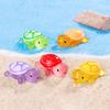 1Pc 1.77" Glow In Dark Sea Turtle Figurines Resin Glow Animal Miniature Figurines Ocean Theme Diy Home Garden Decoration