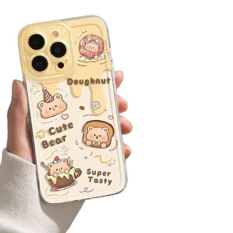 Butter Bear Apple Space Phone Case: Compatible with iPhone 17/16/15/14 Pro Max, Full Coverage, Anti-Fall Protection.