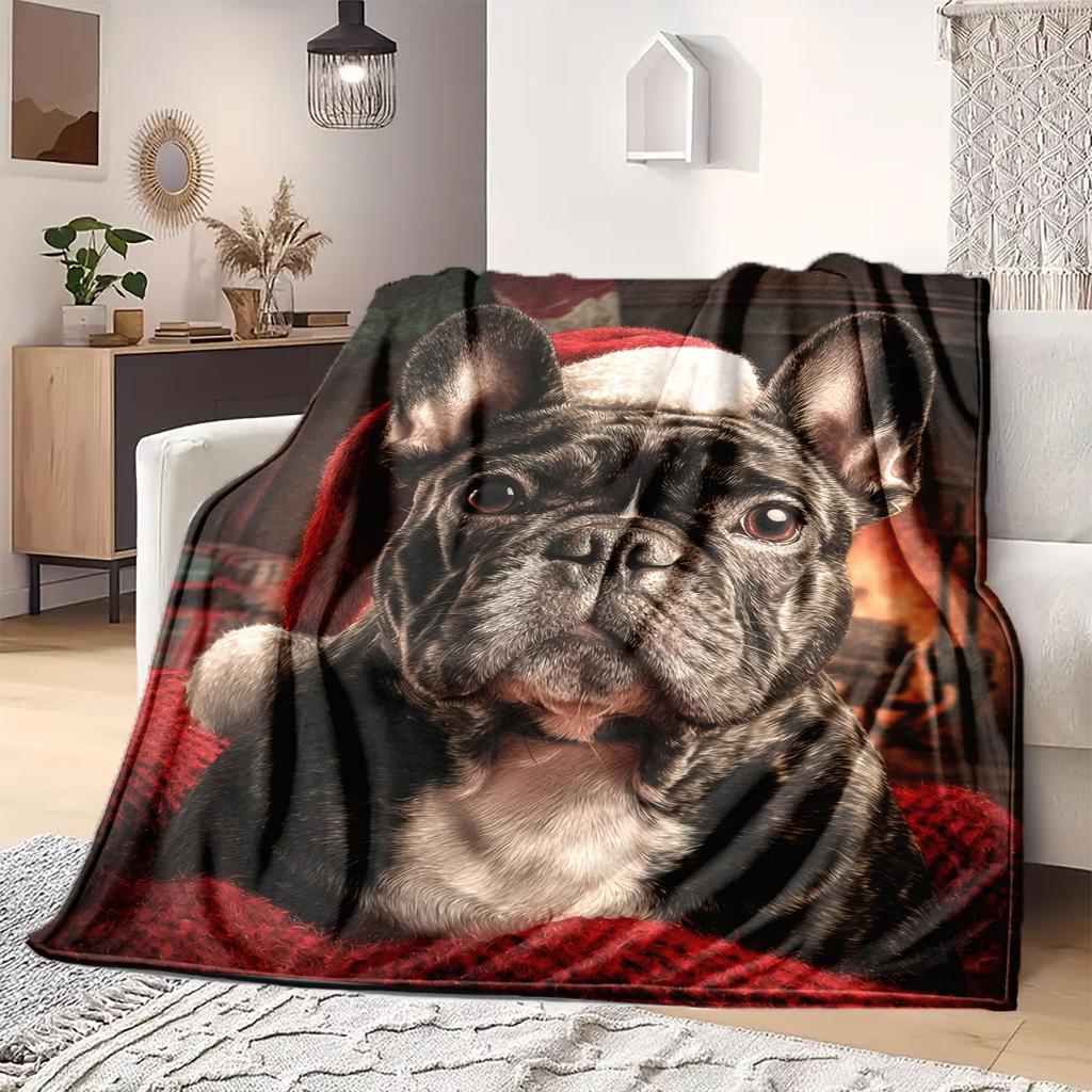 1Pc Cartoon Print Flannel Blanket, High Quality Comfortable for All Seasons, Home Decor, Warmth and Comfort, Perfect for Christmas Birthday Gift