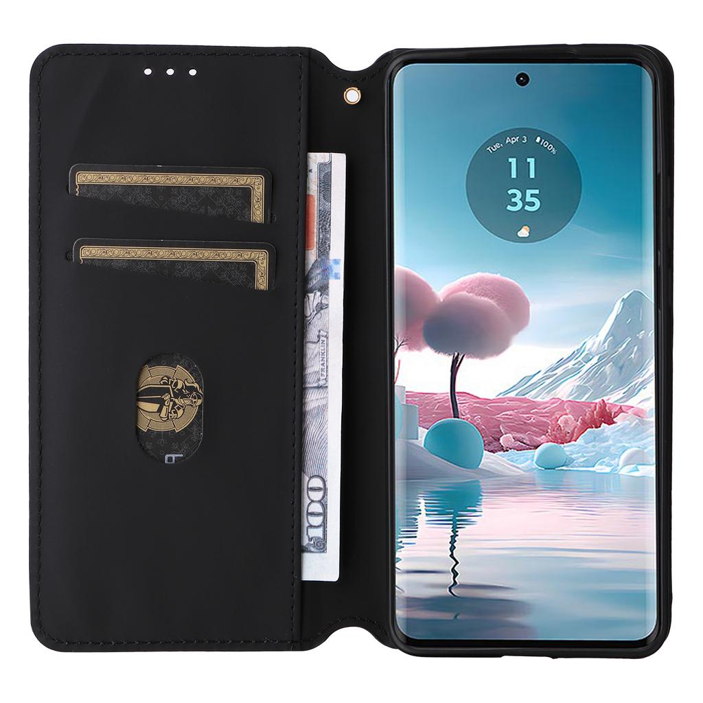 For Motorola Edge 40 Neo 5G Cover Imprinted Wallet Leather Stand Phone Case