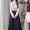 New Fashion Long Sleeve V-Neck Blouse Women Blusas Mujer De Moda Chinese Style White Women Blouse Shirt Women Tops Popular