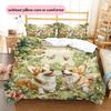 Corgi and Grassland Pattern Bedding Home Decoration Birthday Gift (1 * duvet cover + 2 * pillowcase, without core)