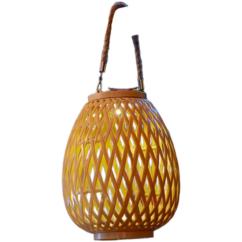 Solar Rattan Hanging Lantern with LED Light for Garden and Patio Weather Resistant Design with Multiple Installation Options