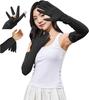 Summer Arm Covers UV Protection Cooling Full Coverage To Sun Protection for Both UV Unisex [MOONMN] Women's 99% & Touch Long, Fingertips, Flip-Up