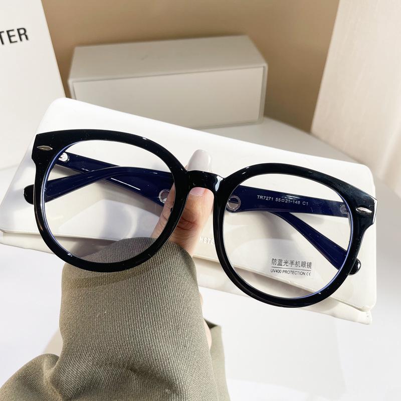 Vintage Big Frame Round Anti Blue Light Reading Glasses Fashion Men Women Computer Prescription Glasses Green Presbyopia Eyewear