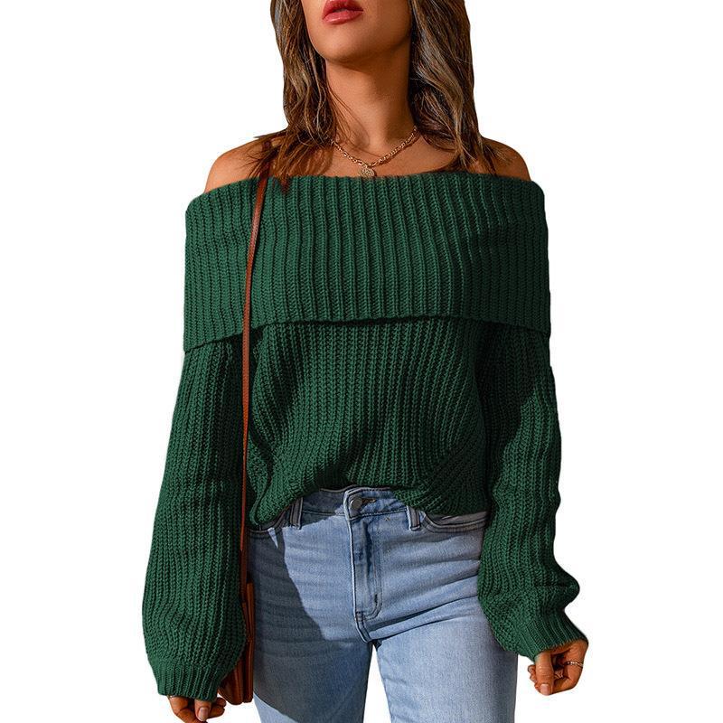 European & American Winter 2025 Women's One-Shoulder Loose Wool Sweater