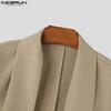 INCERUN Men Long Sleeve Solid Cut Short Tops Cropped Blazer Coats