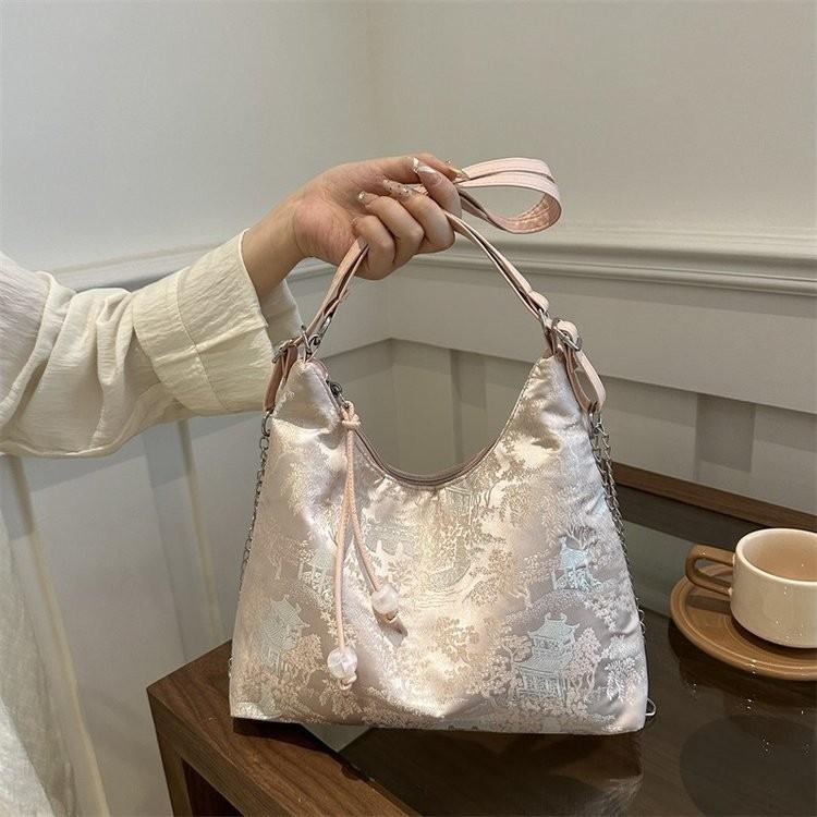 Trendy 2024 New Chinese Style Crossbody Bag For Ladies With Exquisite Embroidery And Spacious Interior Perfect For Daily Outings