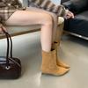 Women's Fashion Pointed Toe Ankle Boots Retro Concise Thin Heels Low Heels Flock  Short Boots Solid Color Size 35-42 Women Shoes