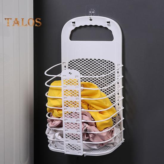 Foldable Dirty Clothes Basket Wall-Mounted Laundry Hamper Large Capacity Hollow Design Dirty Clothes Hamper Organizer