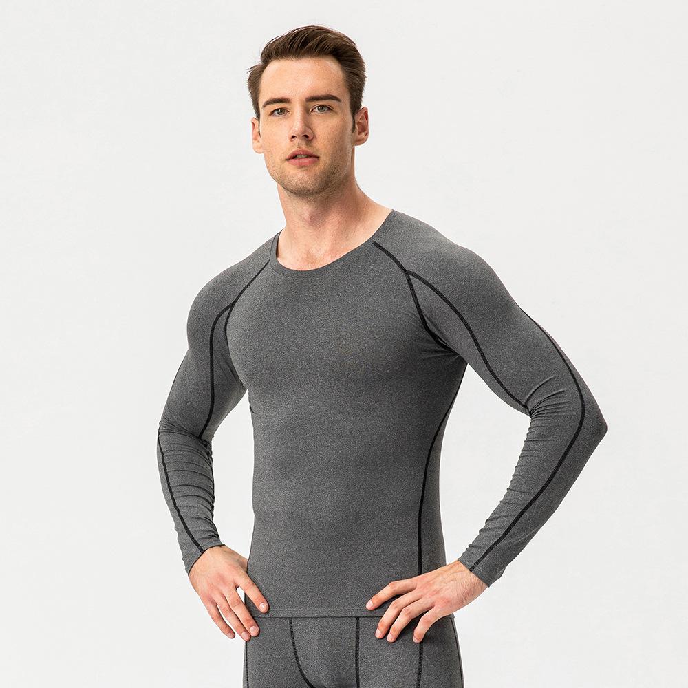 Shirt Men'S Fashionable Slim Fit Solid Color Long Sleeved Business Cotton And Linen Men'S Casual Sports Fitness Base Clothes Top