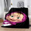 Coperta morbida in peluche 3D Masha e Orso, Cartone animato di Natale, Coperta in flanella, Plaid per Soggiorno, Camera da letto, Letto, Copertura per divano