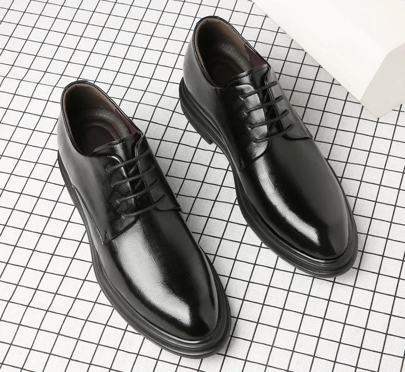 Elevator Shoes Men Dress Shoes 3/6/8 Cm Men Formal Shoes Winter/Spring Classic Business Luxury Men Oxfords Footwear Suit
