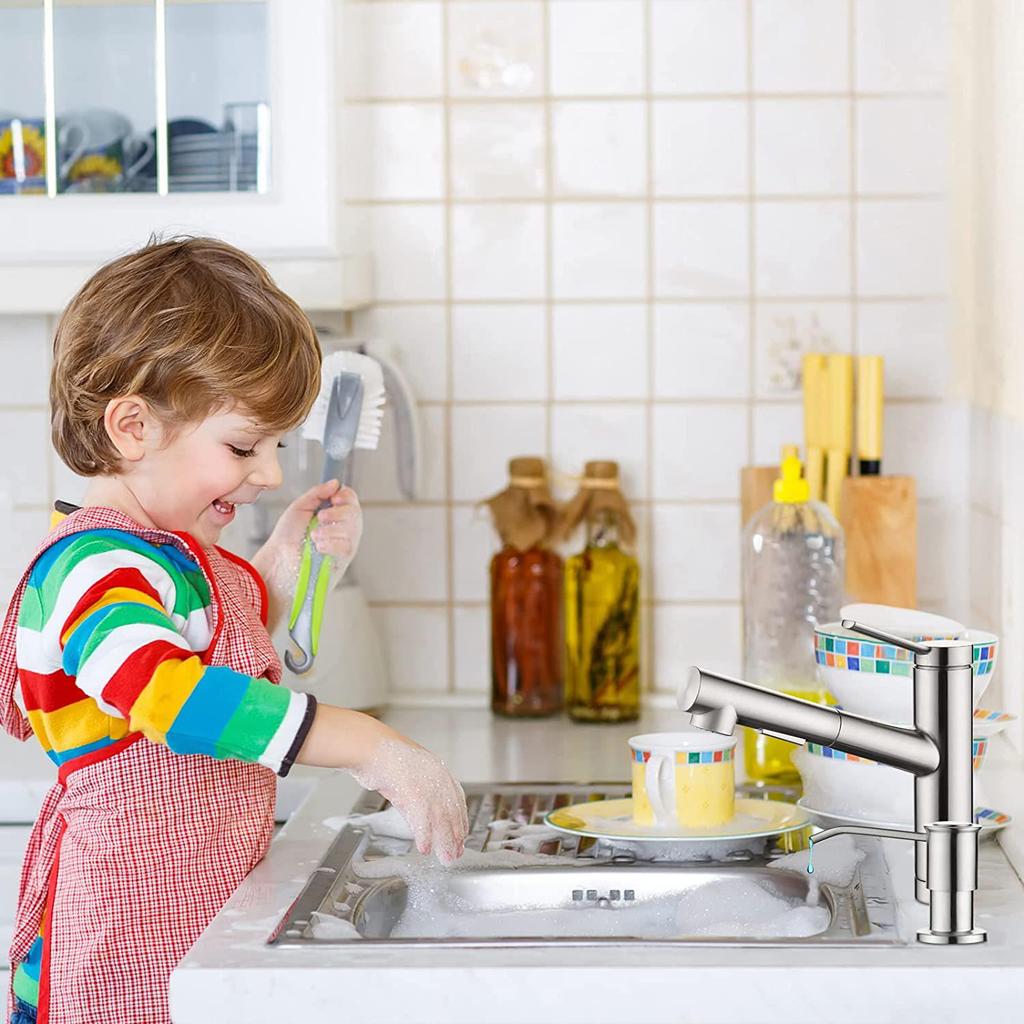 Stainless Steel 304 Kitchen Sink Soap Dispenser, 500ml Press Type with 120mm Silicone Tube