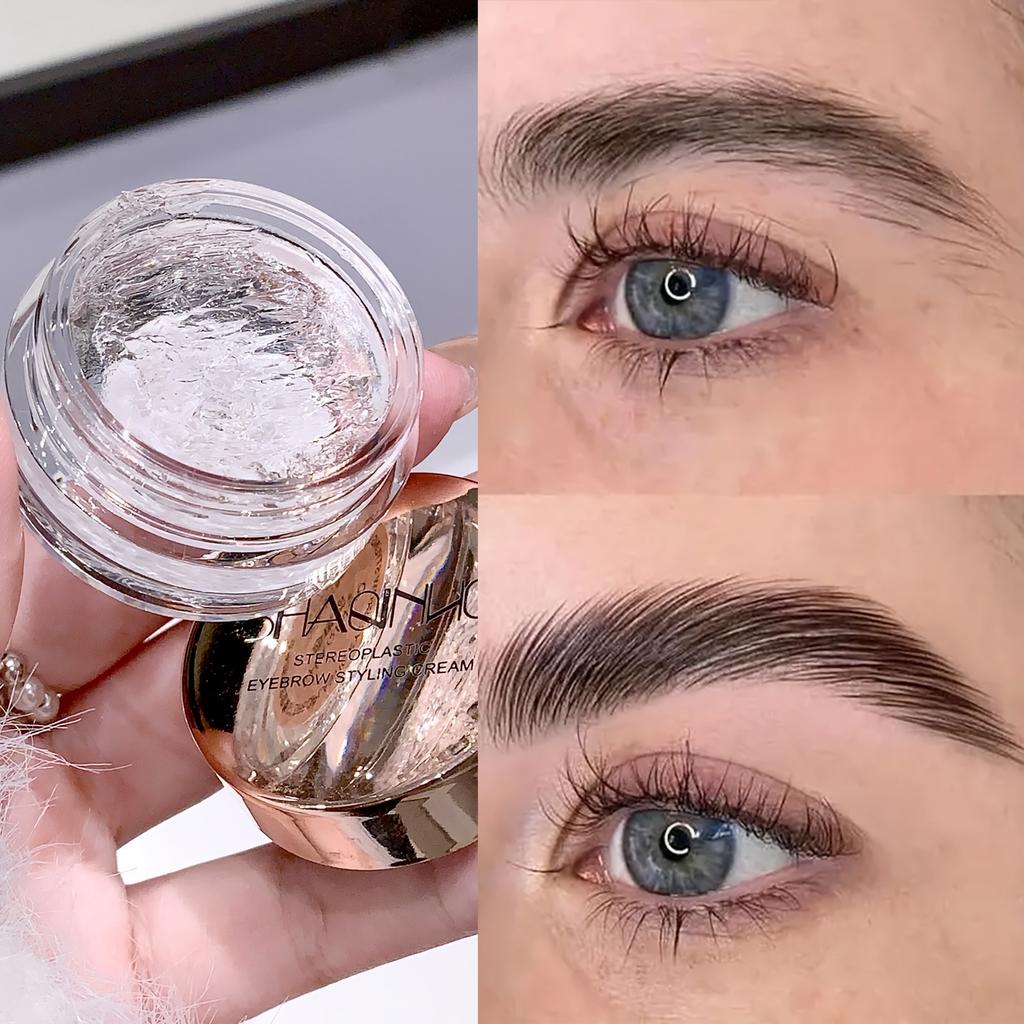 Wild Brow Taming Gel,3D Eyebrow Styling Gel,Long Lasting Waterproof and Sweat Proof,Eyebrow Makeup Shaping Soap,Transparent Gel