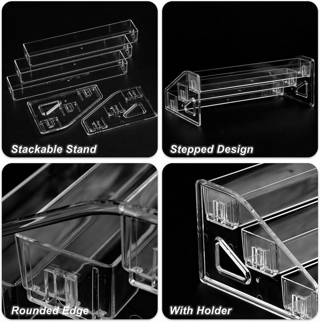 Nagellack-Organizer Klarer Acryl-Brillen-Displayhalter Ätherische Öl-Aufbewahrungsregal Make-up-Ständer-Tablett - 3-lagig