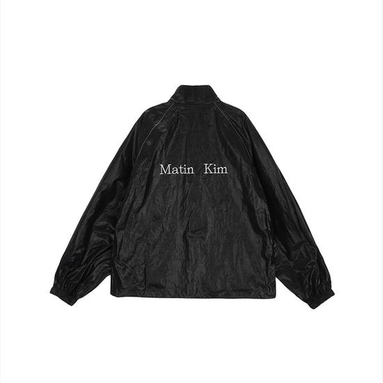 MATIN KIM Logo Coating Jumper in Black FREE