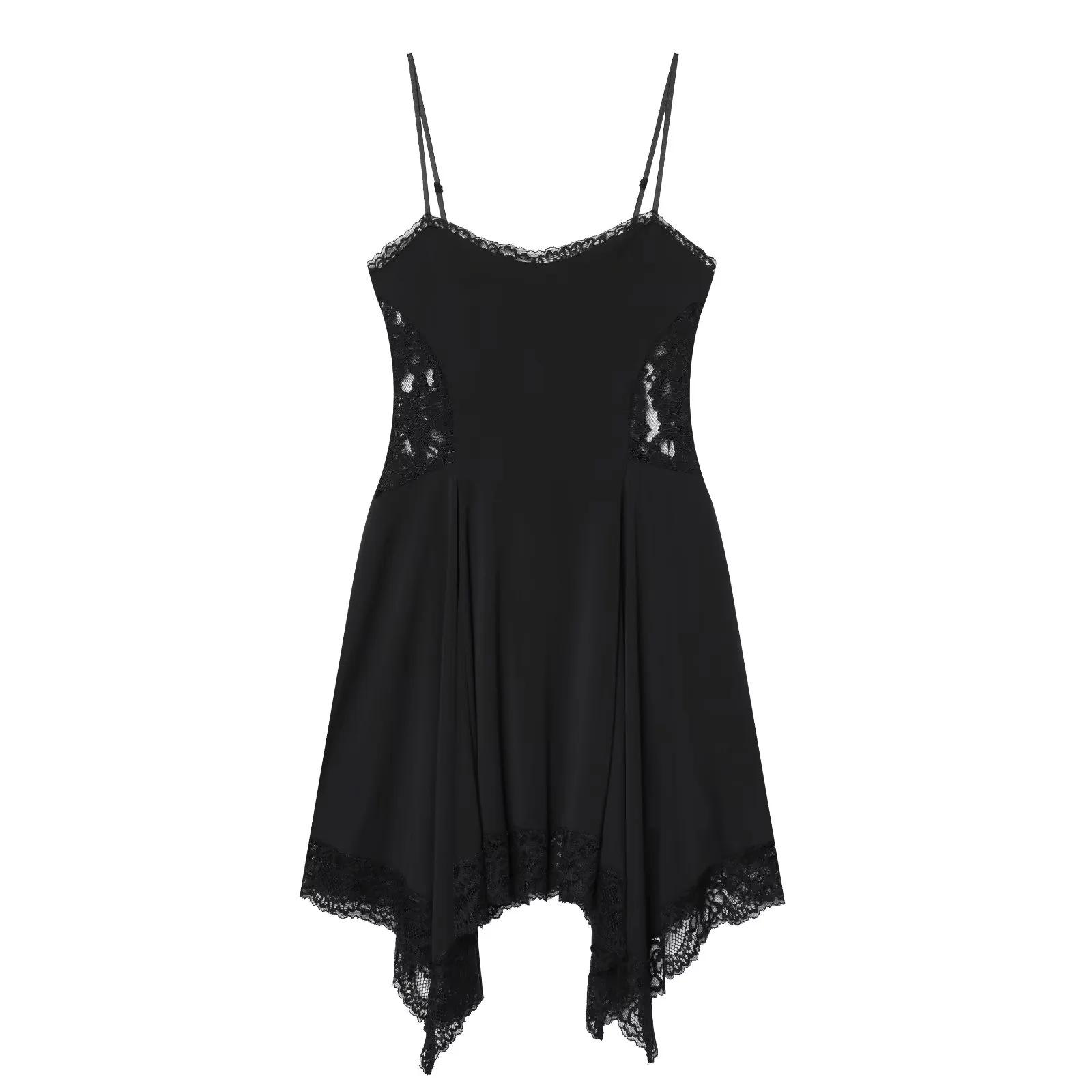 Women s French Lace V-Neck Camisole Dress - Slimming Summer A-line Skirt Medium