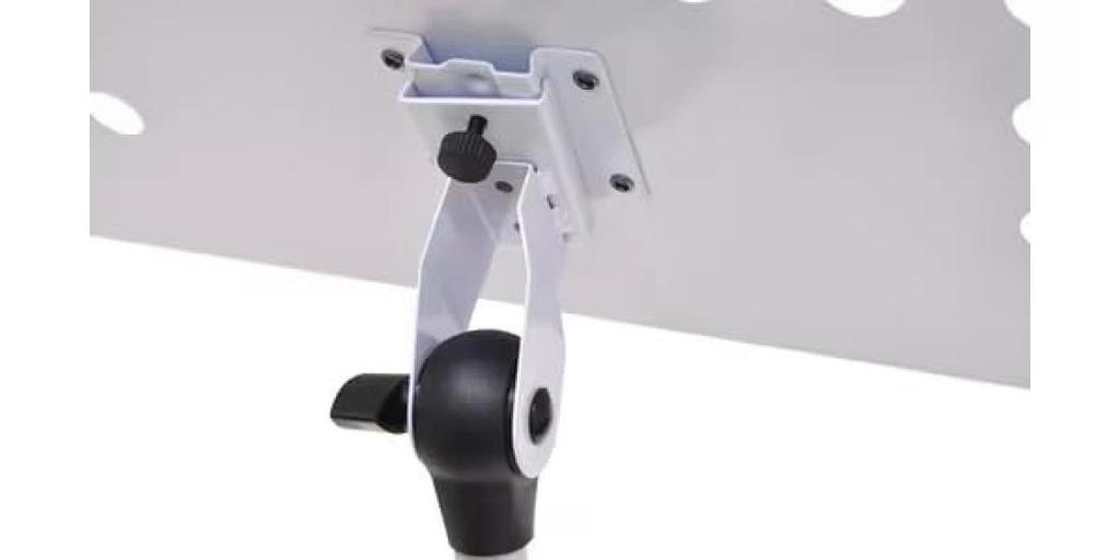 PLAYTECH Music Stand, Orchestra Type, White, Holds Two A4 Sheet Music Sheets Side by Side