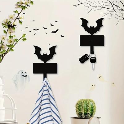 Cute Metal Bat Key Holder Decor - Versatile Key Hooks Rack for Hanging Keys, Dog Leash, Wallet, Belt, and More