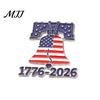 3D Relief Medal Brooch 250th Anniversary Pin Commemorative National Flag Celebration Liberty Bell Stars Stripes Enamel Jewelry Accessory USA