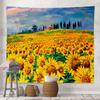 Wall Hanging Tapestry Sunflower Lavender Oil Painting Landscape  Room Decoration Background Cloth
