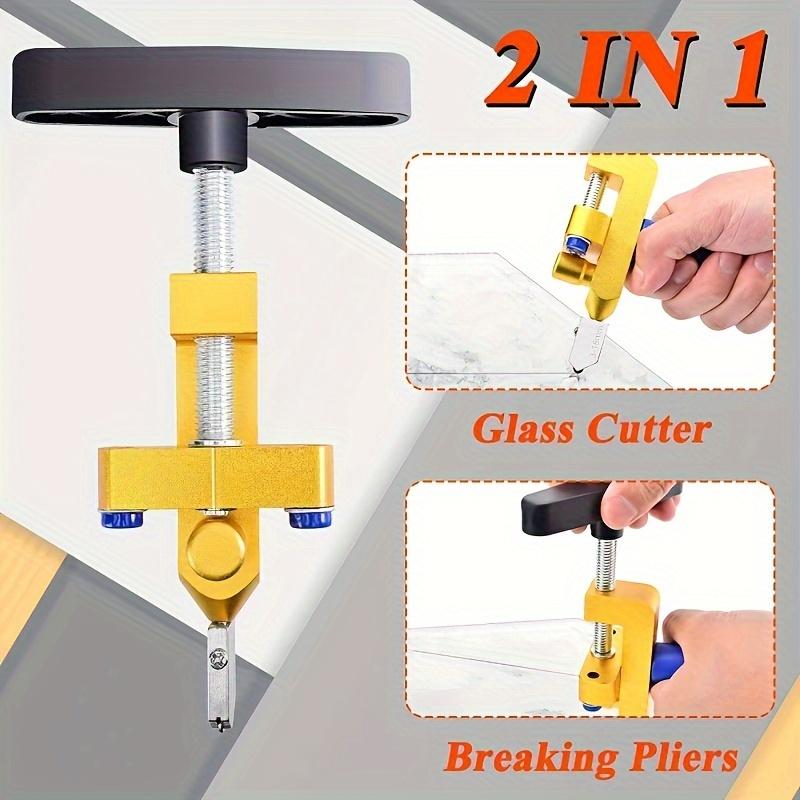 2-in-1 Glass Tile Cutter, All-in-one Glass Knife Brick Cutter, Tile Opener, Diamond Roller Glass Cutter, Sliding Glass Tile Cutter