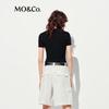 MO&Co. Women's Color-Blocked Faux Two-Piece Cropped Knitted Cardigan