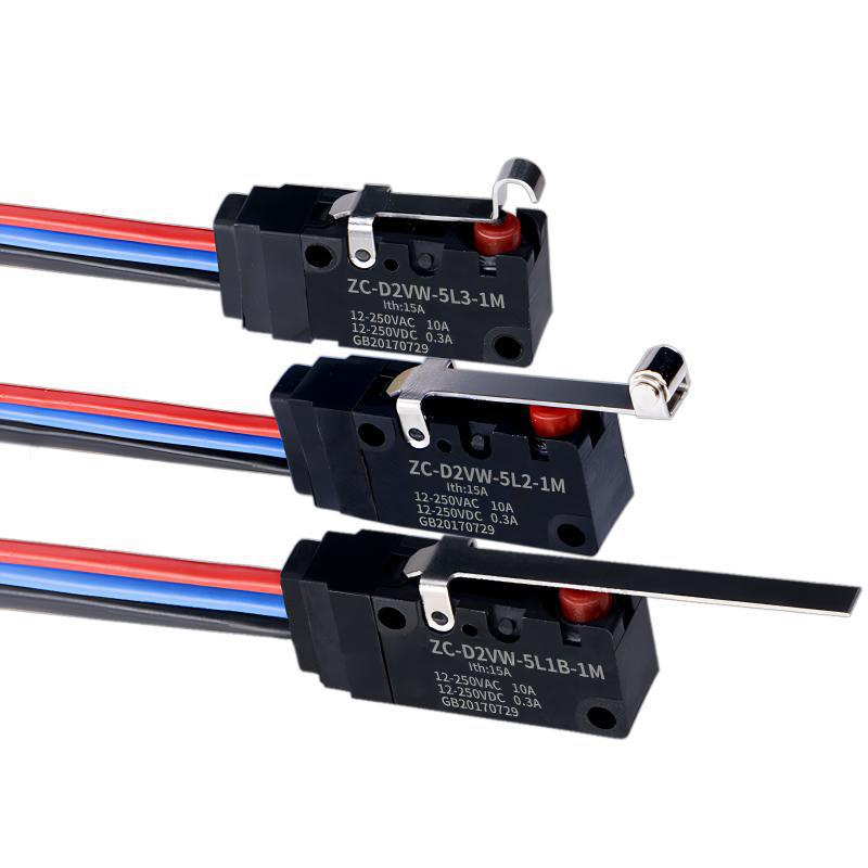 IP67 Waterproof Micro Switch, 5L1B/5L2A/5L3 Models, Straight Lever Roller, 1 NO/1 NC Limit Switch.