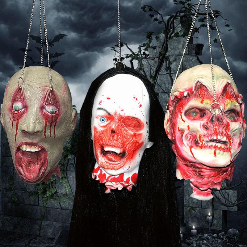 Simulation Horror Halloween Zombie Skull Head Props For Scene Decoration